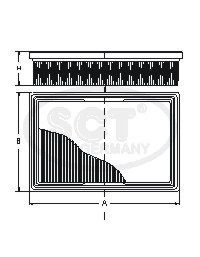 SCT GERMANY Gaisa filtrs SB 072